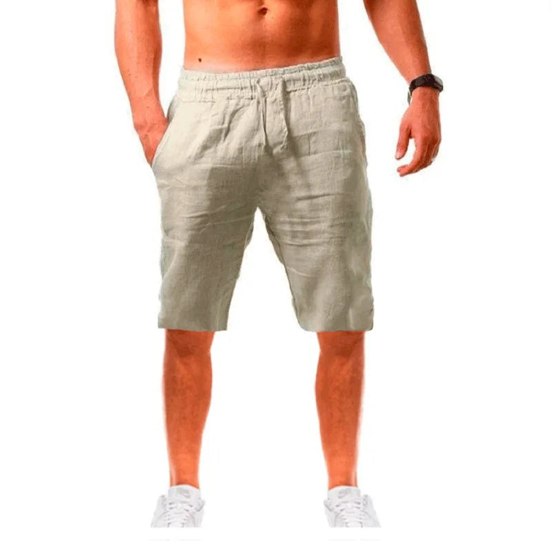 shorts de linho fitness streetwear