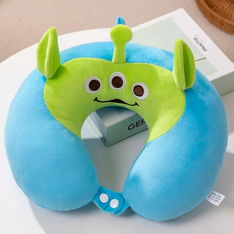 Desenho animado Disney Lucifer Cat Stitch Alien Lot-o-huggin Bear Linabell Stellalou Travel Relax Plush Cute U-shaped Neck Guard Pillow