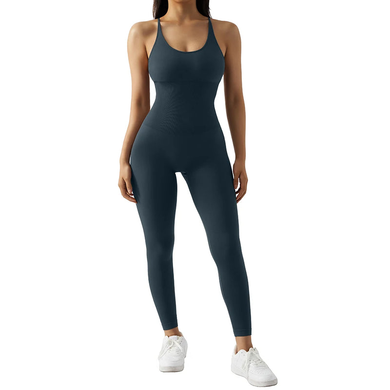 Bodycon macacão  fitness desportivo playsuit sem mangas