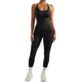 Bodycon macacão  fitness desportivo playsuit sem mangas