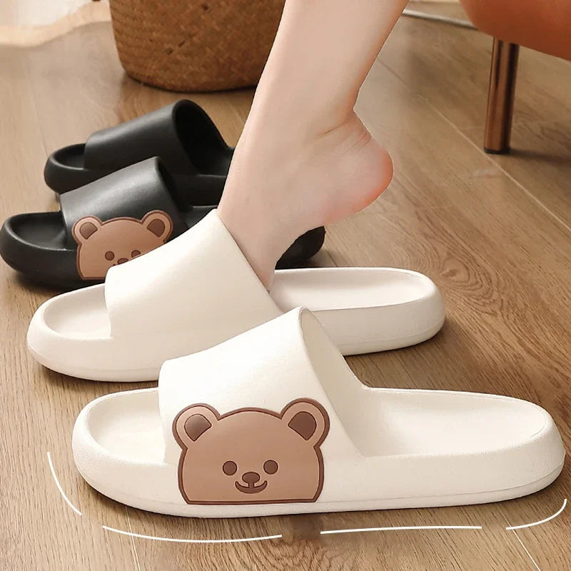 Chinelos de verão slides urso flip flops antiderrapante!