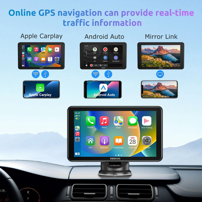 ESSGOO Universal 7 Inch Car Radio Wireless Carplay & Android Auto Multimedia WIFI Video Player Portable MP5 Player original