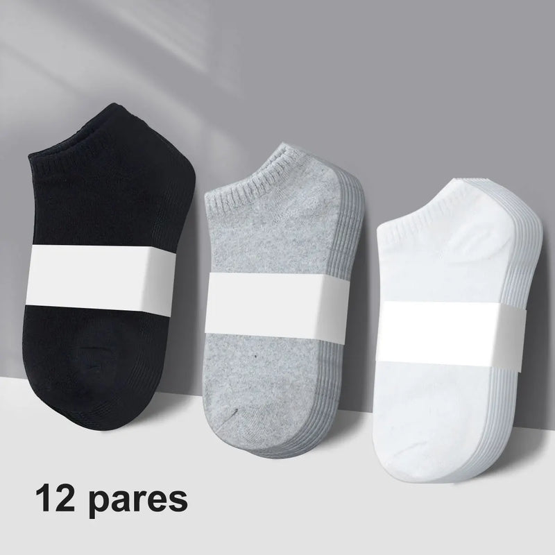 12 pares de meias masculinas meias de barco 12 pares de meias esportivas meias masculinas de algodão meias masculinas respiráveis