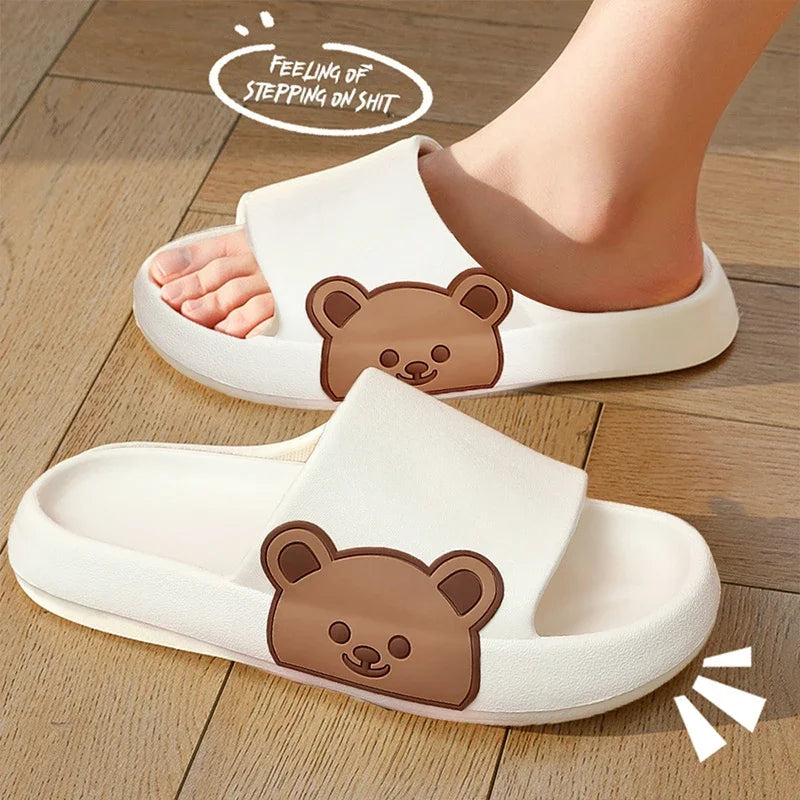 Chinelos de verão slides urso flip flops antiderrapante!